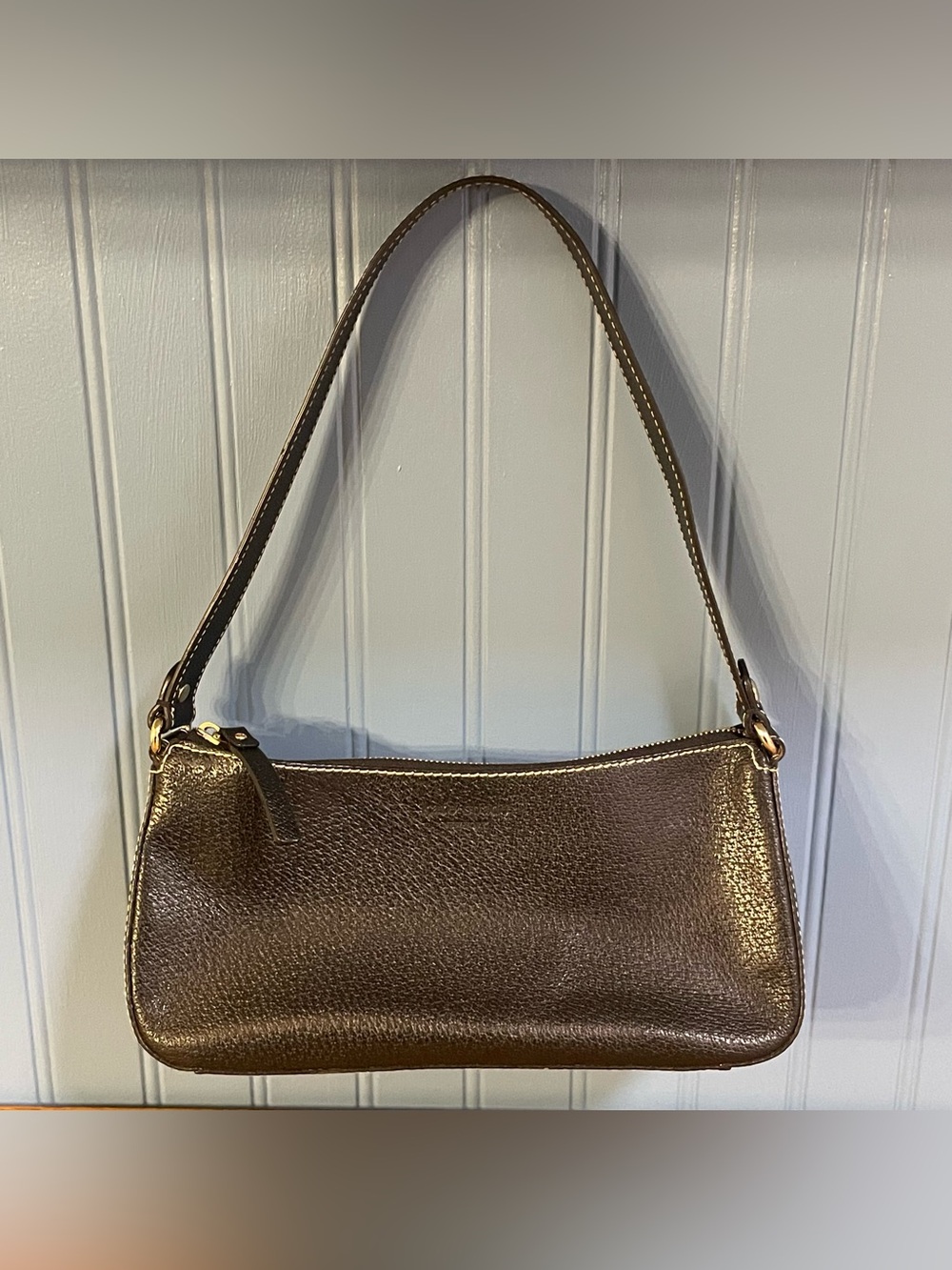 Vintage Y2K Kate Spade New York "Julie" Pebbled Leather Baguette